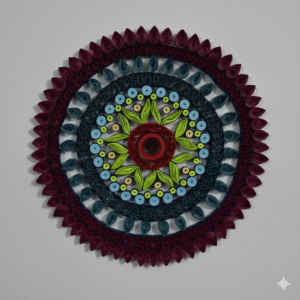 Handmade Quilling Mandala Wall Art – Vibrant Paper Décor